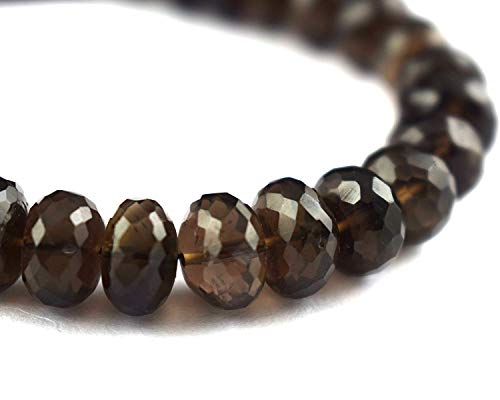 3 mm a 4 mm de cuarzo ahumado natural facetado rondelle semi preciosas perlas de piedras preciosas sueltas para hacer la joyería pendiente del collar de la pulsera, de piedras preciosas perlas sueltas