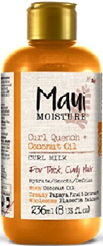 (3 PAQUETE) Maui Moisture Curl Quench Aceite de coco SHAMPOO x 385ml y Moisture Curl Quench Aceite de coco Curl DEJE EN Leche x 236ml y Moisture Curl Quench Aceite de coco ACONDICIONADOR x 385ml