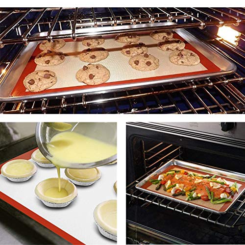 3 Piezas Tapetes de Silicona para Hornear, Estera de Horno Reutilizable Antiadherente Antideslizante Lavable, Lámina de Horno, Alfombra de Horno para Hornear Bandeja,Revestimientos,Galleta,Masa,Pan