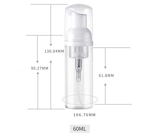 3 unidades vacías recargables de plástico transparente para botella de espuma, tamaño de viaje, dispensador de jabón de espuma, cosméticos