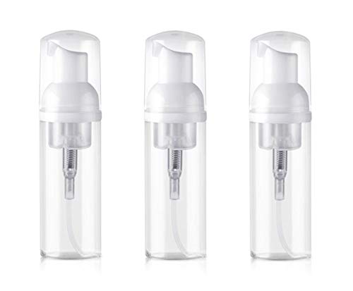 3 unidades vacías recargables de plástico transparente para botella de espuma, tamaño de viaje, dispensador de jabón de espuma, cosméticos