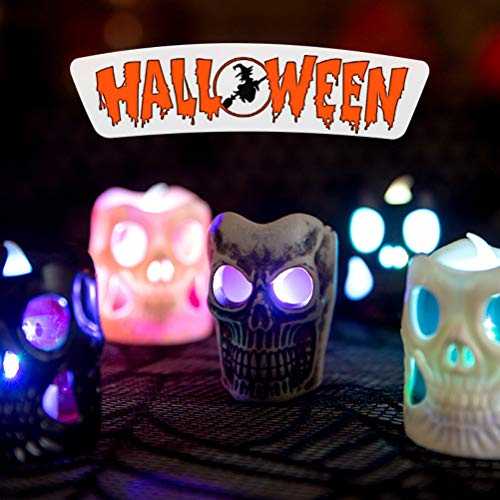3 Velas LED Sin Fuego, Treer Luz De La Vela Del LED Luces Sin llamas Para Halloween Decoración Del Hogar Calabaza Bruja Araña Ambiente de Terror