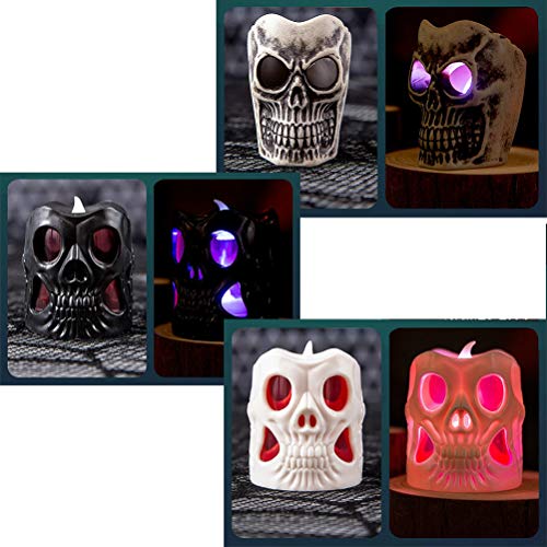 3 Velas LED Sin Fuego, Treer Luz De La Vela Del LED Luces Sin llamas Para Halloween Decoración Del Hogar Calabaza Bruja Araña Ambiente de Terror