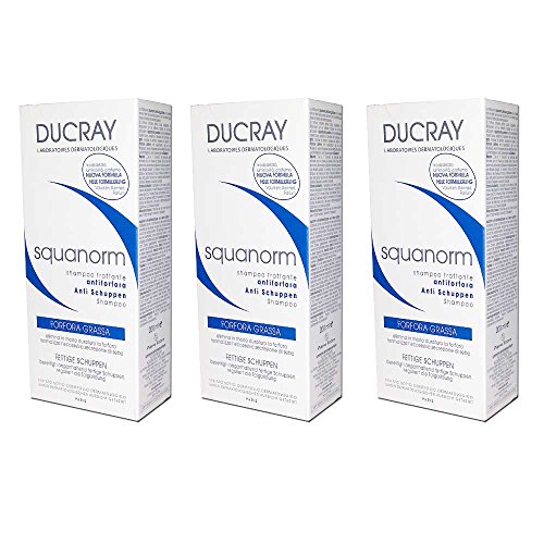 3 x ducray Squanorm – Shampoo trattante anti forfora grasa de 200 ml