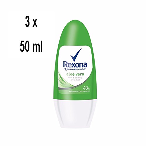 '3 x Rexona Women de Desodorante Roll On "Aloe Vera Motion Sense (verde) – 50 ml