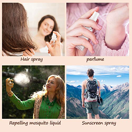 30 Piezas Fundas Llaveros y Botellas de Tamaño de Viaje Vacío, Botellas de Aerosol de Niebla Fina Recargables, Contenedores Líquidos a Prueba de Fugas con Llaveros Fundas de Barra de Labios