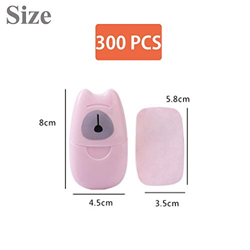 300 Piezas Jabones En Papel Desechable, JabóN Papel PortáTil, Soap Paper, Se Utiliza Para Actividades En Interiores Y Exteriores, Adecuado Para BañO, Cocina, BañO, JardíN, Viajes, Ciclismo, Etc.