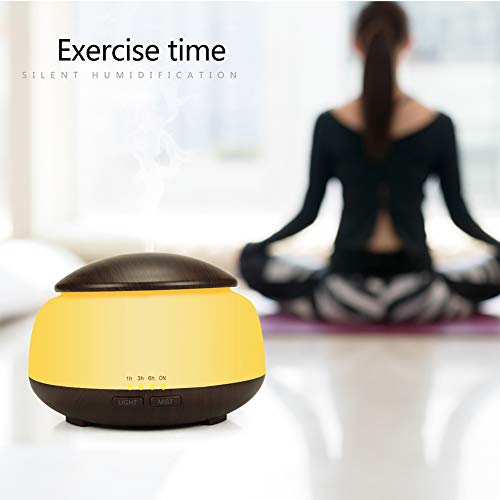 300ML Prima Esencial difusor de aceites, Zona 5-en-1 humidificador, Tanque Natural para el hogar, Oficina, Cocina, difusor de la Fragancia con 7 LED de Color cambiante Ligero y fác White