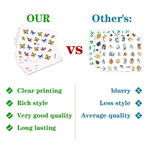 3D Mariposa Nail Art Pegatinas de transferencia de agua Calcomanías Deslizadores polacos Flores Cubierta completa Láminas de tatuaje para mujeres Uñas Uñas de los pies Decoración(600pcs)