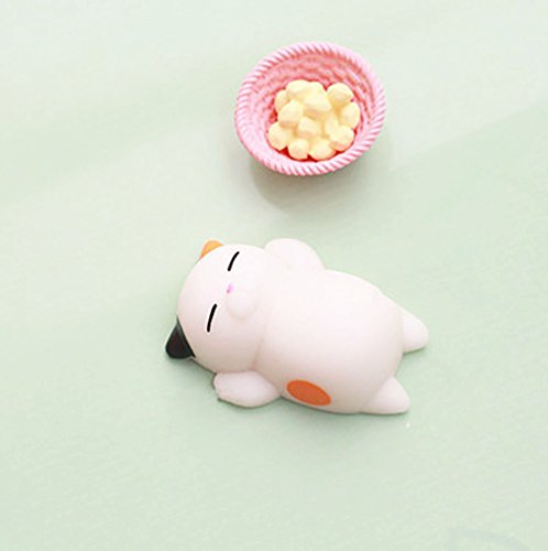 3Pcs Mini Kawaii suave Cat pollo cierre elástico Squishy juguete con caja mochi Squeeze Toy Stress Reliever