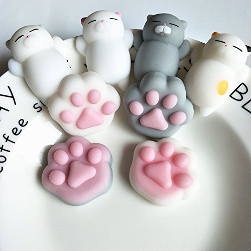 3Pcs Mini Kawaii suave Cat pollo cierre elástico Squishy juguete con caja mochi Squeeze Toy Stress Reliever