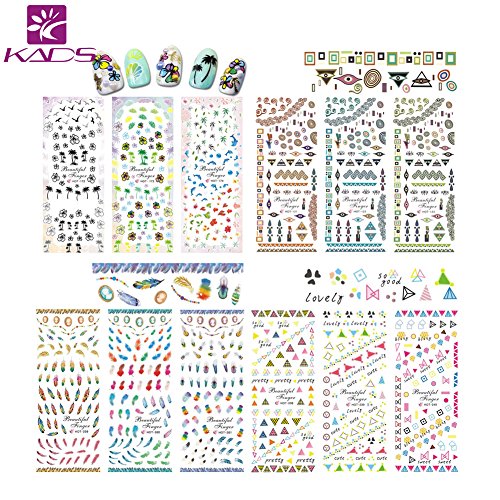 4 Hojas Surtido Pegatina Decoracion para las Uñas Decal DIY uñas herramienta de decoración arte adhesivos uñas Pegatinas