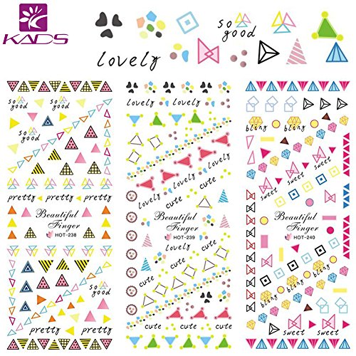 4 Hojas Surtido Pegatina Decoracion para las Uñas Decal DIY uñas herramienta de decoración arte adhesivos uñas Pegatinas