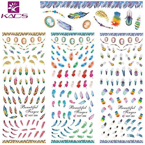 4 Hojas Surtido Pegatina Decoracion para las Uñas Decal DIY uñas herramienta de decoración arte adhesivos uñas Pegatinas