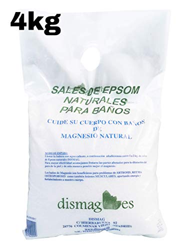 4 Kg Bolsa - Sal de Epsom Puras Fuente concentrada de Magnesio, Sales 100% Naturales. Baño y Cuidado Personal.Promocion Envio 24h