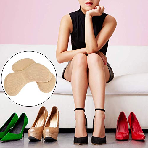 4 pares de protectores de talón, protectores de pies para zapatos para mujeres o hombres, almohadillas autoadhesivas, color negro y beige