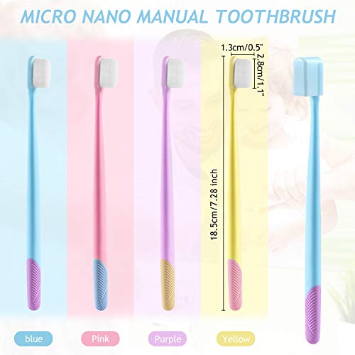 4 Piezas Cepillos de Dientes Manuales Micro-nanos Cepillos de Dientes Extra Suaves con 20,000 Cerdas para Encías Sensibles Dientes de Bebé Mujer Embarazada Posparto