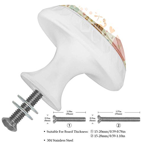 4 pomos de cristal para puerta de armario con diseño de tigre de dibujos animados verde Hippo