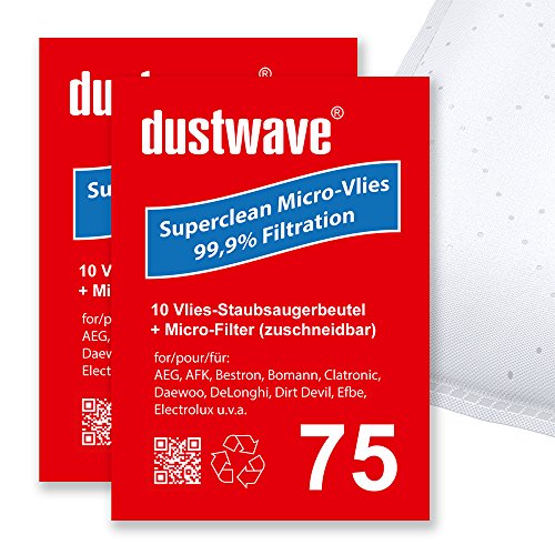 40 filtro de polvo bolsa (Super Pack) Adecuado para Germatic – BS 2000 W.7 – Aspiradora – dustwave® Marca Bolsa para el polvo – Fabricado en Alemania + Incluye Micro de filtro