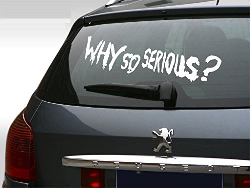 (40x 10cm) Glowing ventana de coche Vinilo Adhesivo cita de Joker Why So Serious?/brilla en la oscuridad Scarry 'diciendo Adhesivo luminiscente texto mural + Gratis Adhesivo Regalo