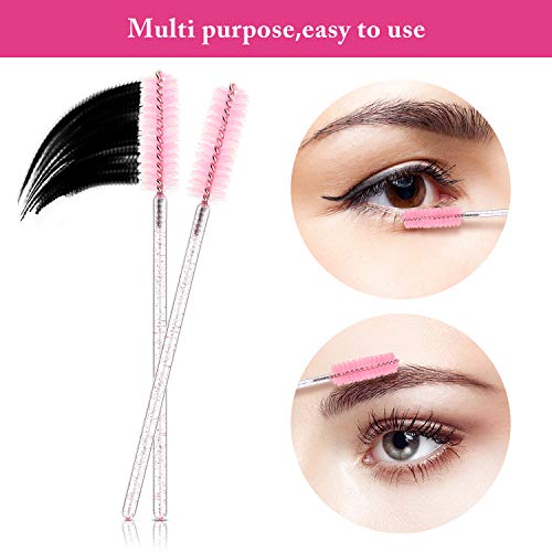 45 Piezas Navajas de Cejas Herramienta de Dermaplaning Exfoliante Multiusos Maquinilla de Afeitar Facial de Ceja Aseo y odelador de Cejas y 100 Cepillos de Rímel con Purpurina Desechables