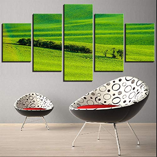 5 Pecies lienzo de pradera fondos de pantalla estilo verde pintura decoración de la habitación mejora del hogar cuadro artístico de pared estepas paisaje carteles