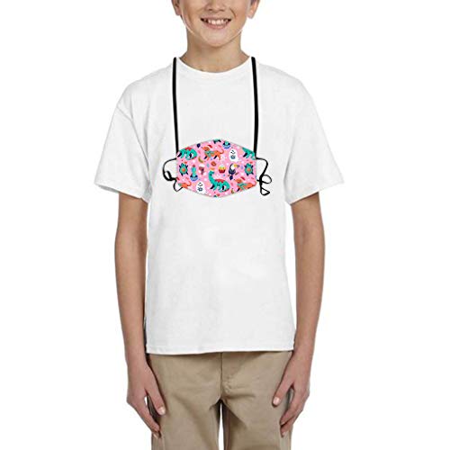 5 Piezas De Ropa Para NiñOs, PatróN De Estampado De Dinosaurio Reutilizable, Cuello De Tela Lavable Ma`scara Se Puede Insertar En El Filtro