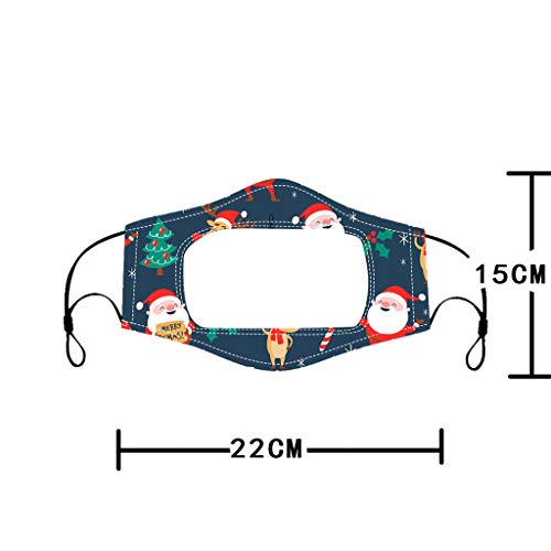 5 Piezas Para Adultos, ImpresióN NavideñA, Lenguaje De Labios Sordomudos, Tela Reutilizable, Smiley Transparente, Color Mezclado, Ma`scara