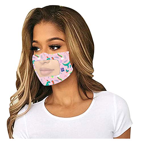 5 Piezas Para Adultos, ImpresióN NavideñA, Lenguaje De Labios Sordomudos, Tela Reutilizable, Smiley Transparente, Color Mezclado, Ma`scara