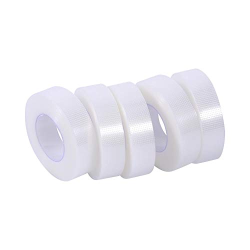 5 rollos de cinta de pestañas blanca, cinta adhesiva médica transparente de polietileno, cinta de pestañas, herramientas de maquillaje portátil, extensión de pestañas suministros médicos,