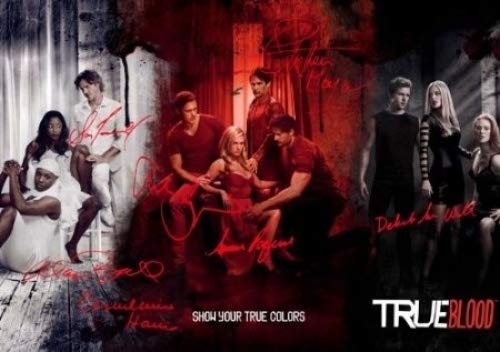 5 Star Prints True Blood 12 x 8 "x7 Fundido Firmado PP Stephen Moyer Alan Ball Anna Paquin Alexander Skarsgard Sam tramell Charlaine Harris Deborah ANN Woll