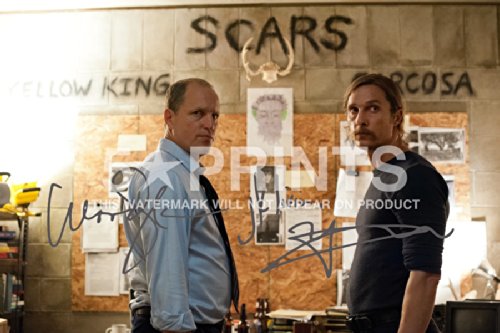 5 Star Prints True Detective Póster Foto 12 x 20,32 cm Firmado PP Matthew Mcconaughey Woody Harrelson autógrafo impresión