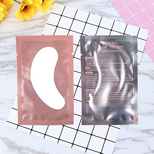 50 Pares Almohadillas de Gel sin Pelusas para Extensiones de Pestañas Gel del Parches Ojos Extension de Pestañas Pads Eye Gel Pads Herramienta de Belleza para Salon (Rosa)