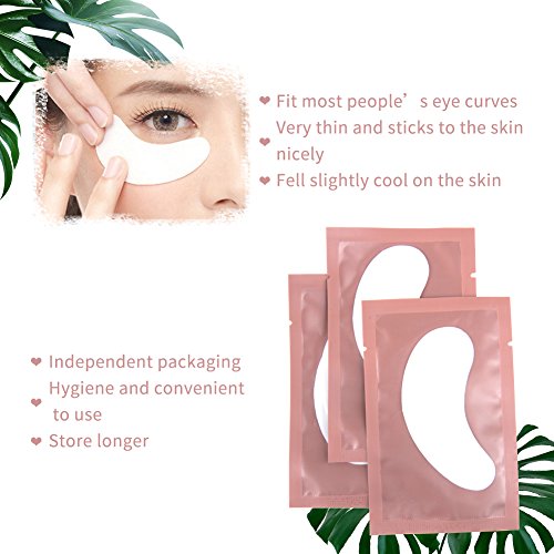 50 Pares Almohadillas de Gel sin Pelusas para Extensiones de Pestañas Gel del Parches Ojos Extension de Pestañas Pads Eye Gel Pads Herramienta de Belleza para Salon (Rosa)