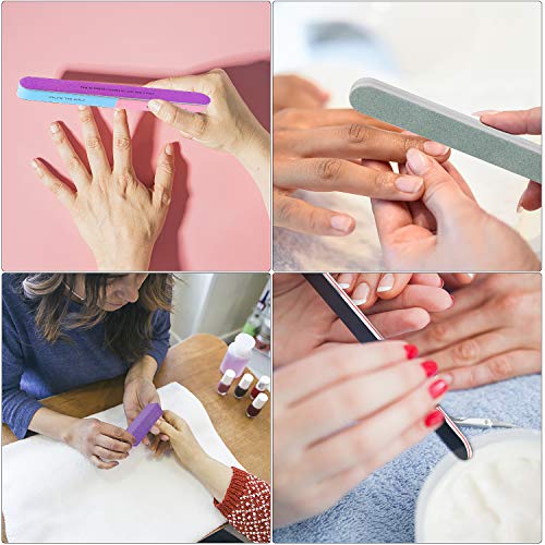 50 Piezas 100/180 Limas de Uñas, [Duradero actualizado]Recto Forma Limas de Uñas Doble Cara Profesional Manicura Nail Art - Material Papel Esmeril