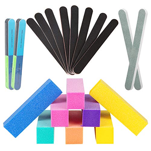50 Piezas 100/180 Limas de Uñas, [Duradero actualizado]Recto Forma Limas de Uñas Doble Cara Profesional Manicura Nail Art - Material Papel Esmeril
