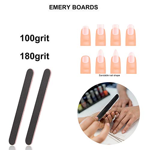 50 Piezas 100/180 Limas de Uñas, [Duradero actualizado]Recto Forma Limas de Uñas Doble Cara Profesional Manicura Nail Art - Material Papel Esmeril