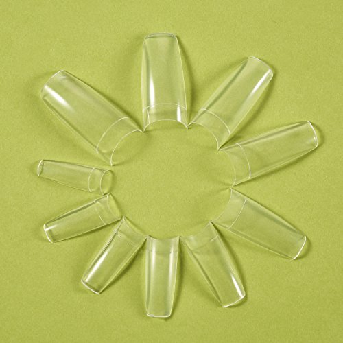 500 Piezas de Uña Falsa Artificial de Acrílico Puntas de Uñas de Arte de UV Gel de DIY (Transparente Francés)