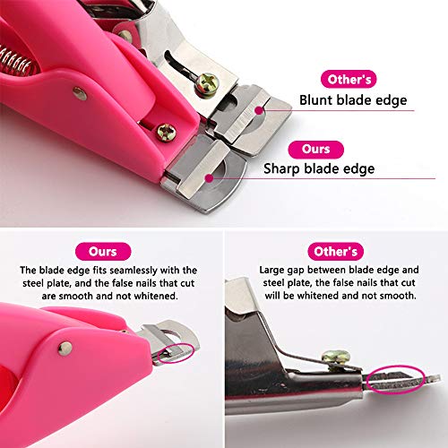 500 Piezas Uñas Francesas Postizas Fake Nails Tip 10 Tamaños + 1×Cortauñas Profesional Nail Clippers Cutter para False Acrylic Nails, Acrílico Uñas Falsas para Niñas de Gel Nail Art (naturales)