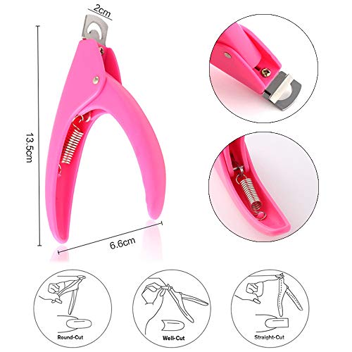 500 Piezas Uñas Francesas Postizas Fake Nails Tip 10 Tamaños + 1×Cortauñas Profesional Nail Clippers Cutter para False Acrylic Nails, Acrílico Uñas Falsas para Niñas de Gel Nail Art (naturales)