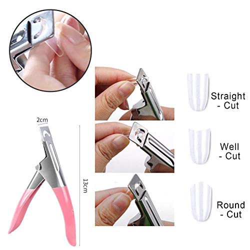 500 Piezas Uñas Postizas de Acrílico Uñas Postizas en Ataúd Uñas en Forma de Bailarina Cubierta 10 Tamaños con kit de Manicura Completa Fake Art Nails Artificial para Manicura y Diseños Uñas DIY