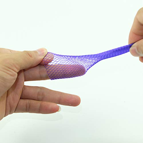 50Pcs Pincel de Maquillaje Net Cover Protector Cepillos Protegen La Cubierta de Malla Expandible Púrpura