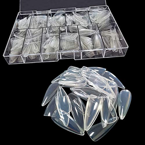 550 Piezas Uñas postizas de bailarina Puntas de uñas Stiletto Full Cover Uñas postizas transparentes