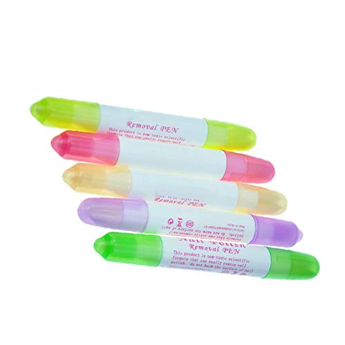 5pcs / set Esmalte de uñas Corrector de eliminación de lápiz de uñas de arte polaco Detergente con puntas de repuesto Maquillaje Corrector pluma del removedor para aplicaciones domésticas o salón