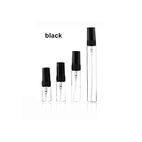 5pcs/2ml de Paquetes 3ML 10ml Negro Clear Mini Perfume Tubo de Muestra Botella cosmética de Viales de Vidrio Delgadas de Vidrio vacía,Black Sprayer,10ml