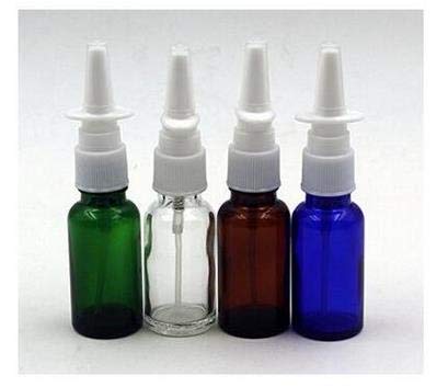 6 botellas de 20 ml vacías de cristal ámbar con atomizador nasal rellenables para aplicaciones de agua salina