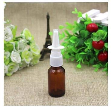 6 botellas de 20 ml vacías de cristal ámbar con atomizador nasal rellenables para aplicaciones de agua salina