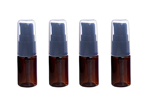 6 botellas de plástico vacías recargables de 10 ml con tapa transparente para maquillaje y maquillaje cosmético de viaje, dispensador de loción, baño y ducha