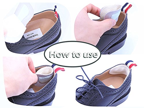 6 Pares Acolchado Talón Protección Plantillas High Heels Pads Cuero Talón plana Cuidado de los pies talón Cojín Protector de pies para juanetes Mujer herrens (Beige)