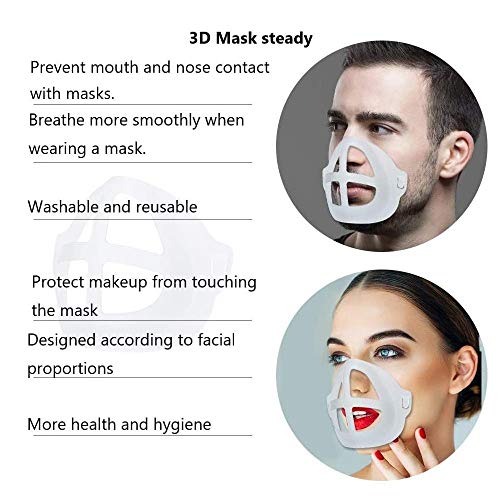 6 piezas 3D estéreo mascarilla titular lápiz labial marco protector mascarilla soporte de refrigeración facial pintalabios marco de protección para la cara soporte para la nariz maquillaje white